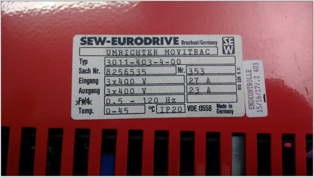 SEW EURODRIVE 3011-403-4-00 16KVA FREKANS ARTTIRICI